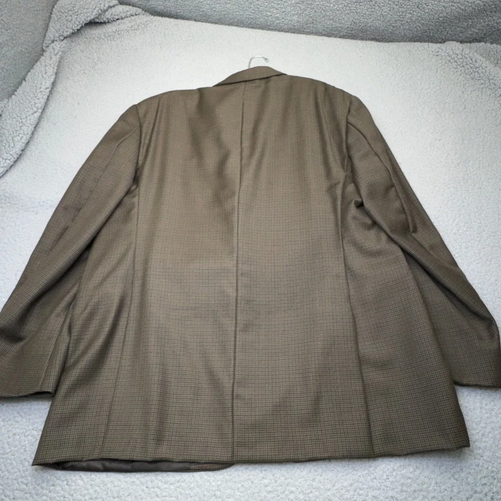 Burberry London Kensington Blazer Mens 46R Brown Houndstooth Wool Sport Coat USA